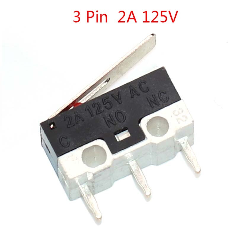 3 Pin Ultra Mini Micro Switch Roller Lever Actuator Mouse Microswitch 2A 125V