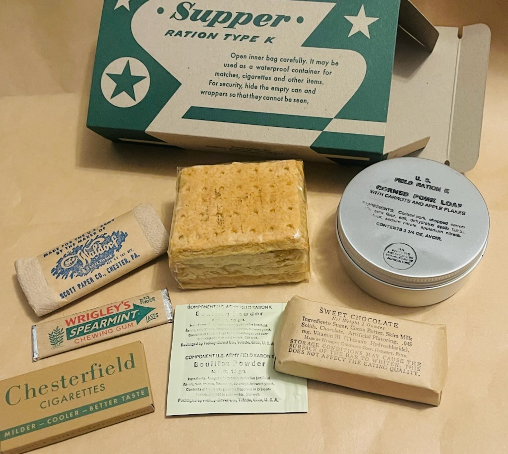 Complete Edible Late War Morale K Ration -Your Choice Breakfast Dinner or Supper