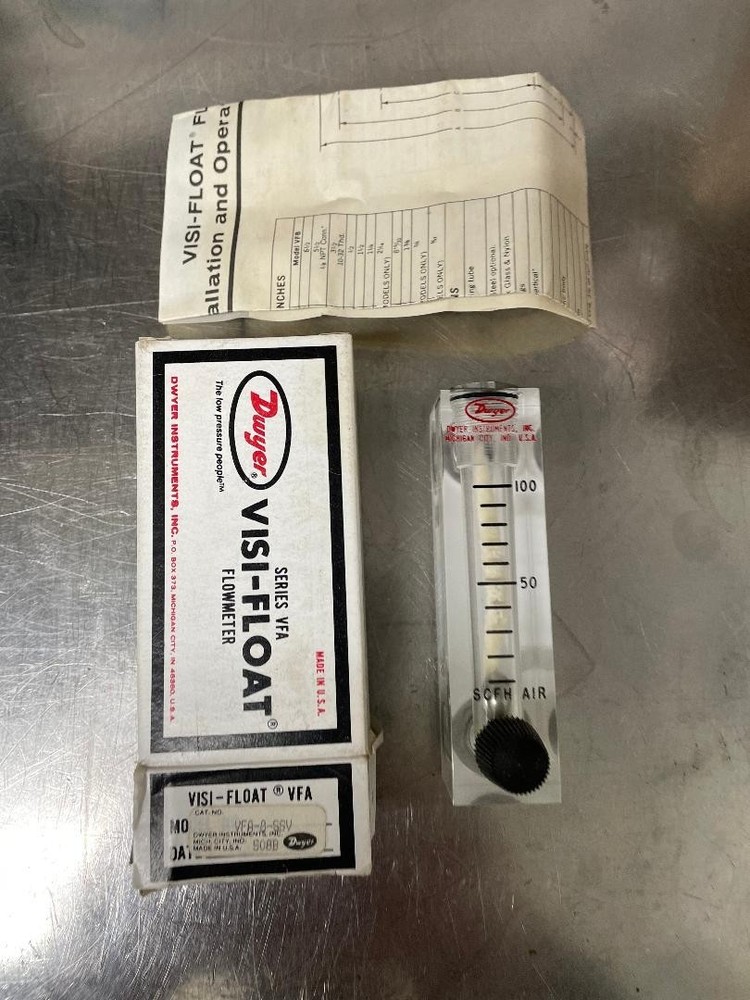 Dwyer Vfa-8-ssv Visi-float Flowmeter. NEW/UNUSED.