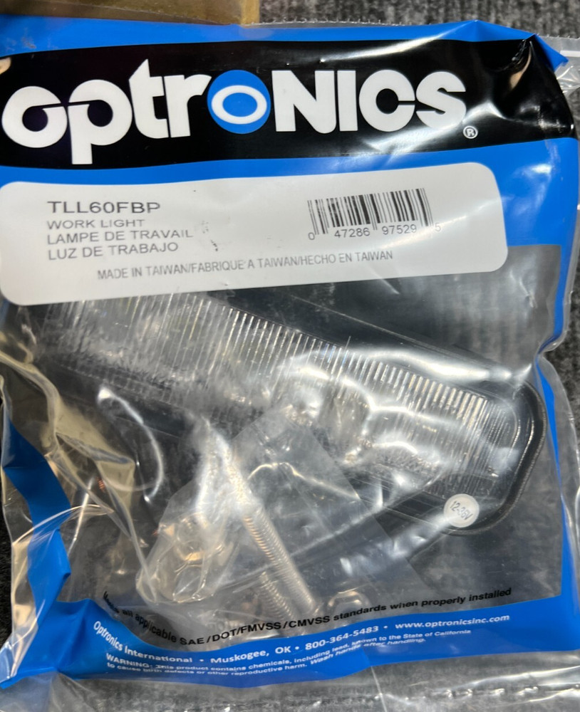 (QTY 5) Optronics TLL60FBP Thinline LED Rectangle Work Light, Flood Beam, 12-24V