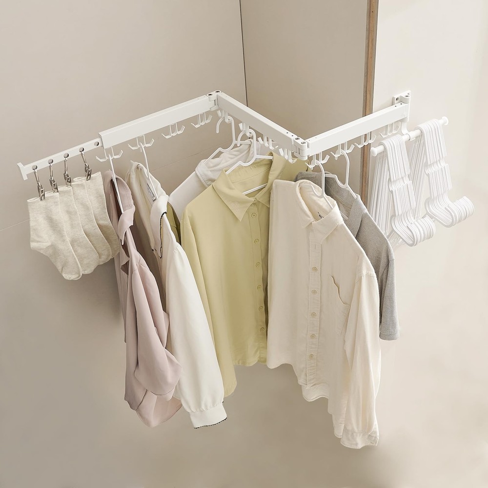 JOOM Clothes Drying Rack Wall Mounted,Folding Clothes Drying Rack,Retractable,Co