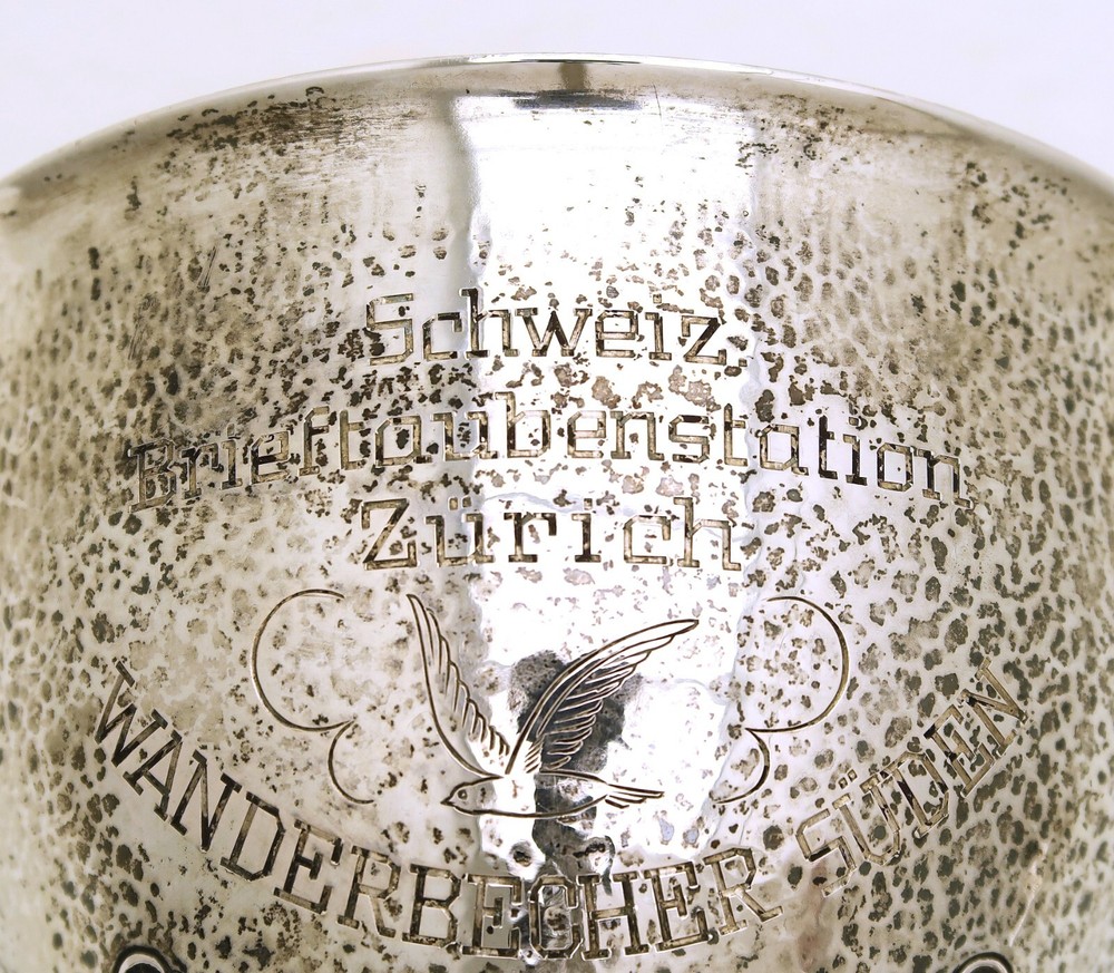 Solid Swedish Lidded Chalice Trophy Cup with Rose Quartz Finial Dated 1935 - 38