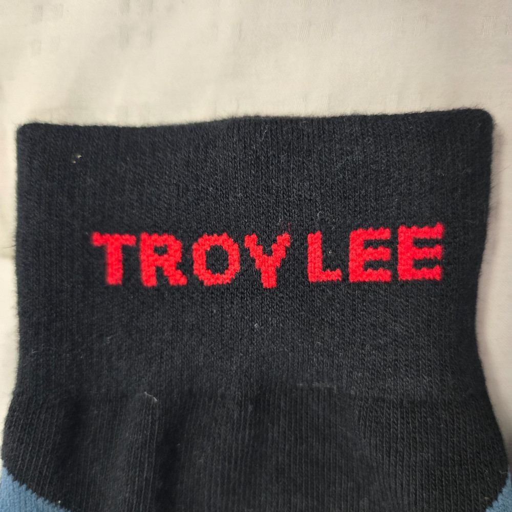Troy Lee Designs TLD MX Thick Socks Black/Blue 1 Pair Medium DISPLAY