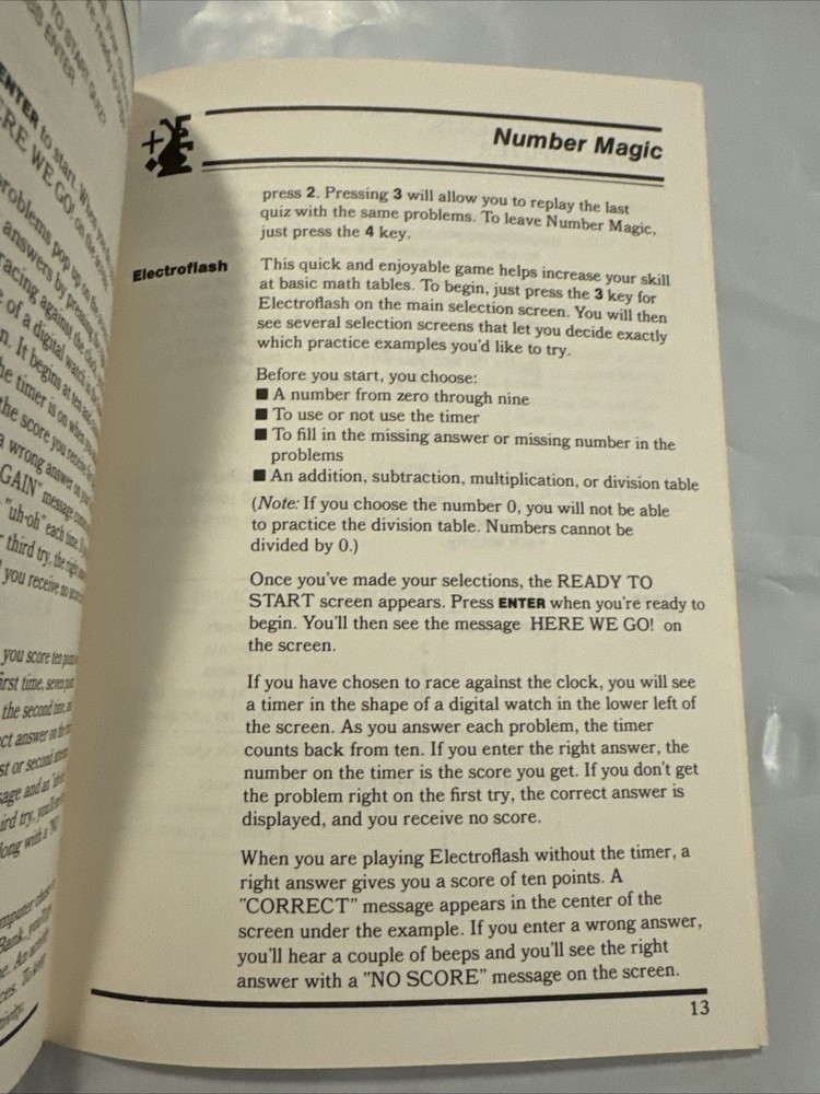 TEXAS INSTRUMENTS HOME COMPUTER NUMBER MAGIC COMMAND MODULE MANUAL Classic