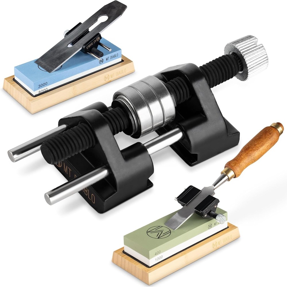 Mt Diablo Chisel Sharpening Kit - Precision Honing Guide for Black and Chrome