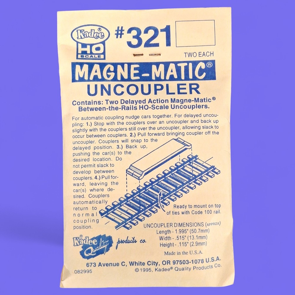 Kadee HO Scale 321 Permanent Magnet Delayed Uncoupler NIP NOS Sealed