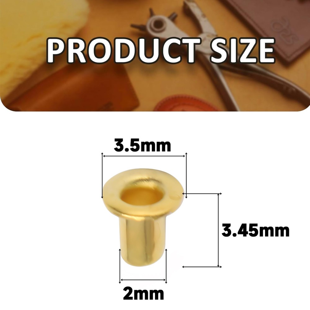 Tiny Grommets Eyelets 200 Pcs, Self-Backing for Beads, Clothes, Leather, Canvas