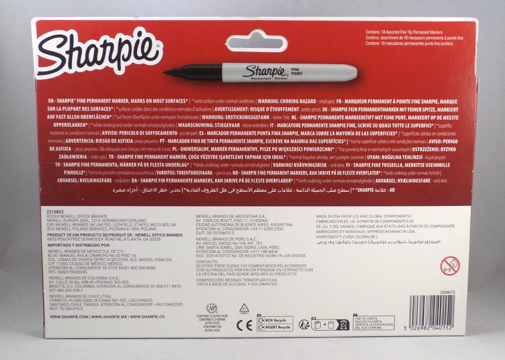 Sharpie Special Edition 18 Count Fine Point Permanent Markers 2204015 New