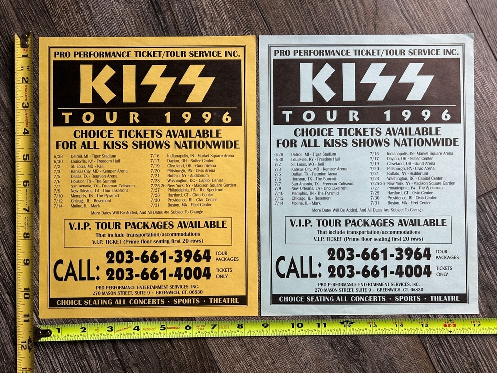 KISS Concert Handbill Ad Flyer Alive Reunion Tour Choice Tickets CT Vintage Kiss