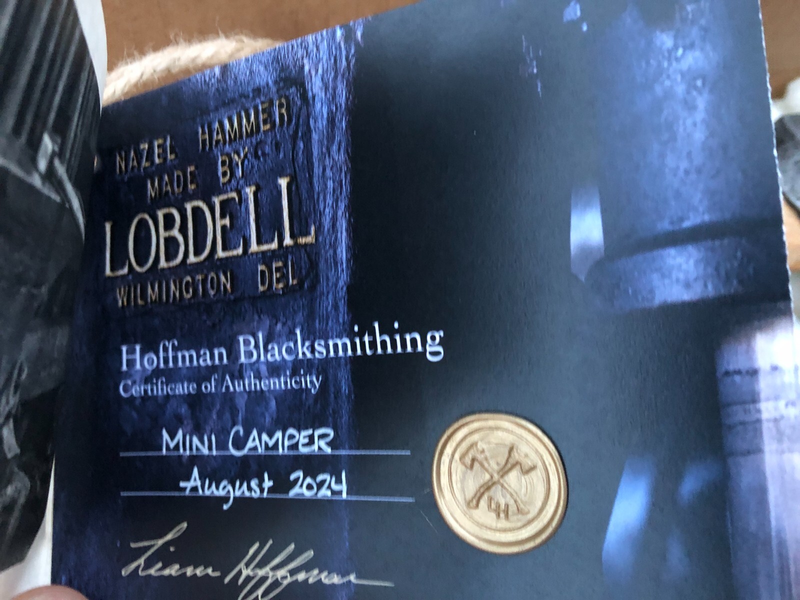 LIAM HOFFMAN BLACKSMITHING MINI CAMPER AXE 12 INCH OVAL BRAND NEW