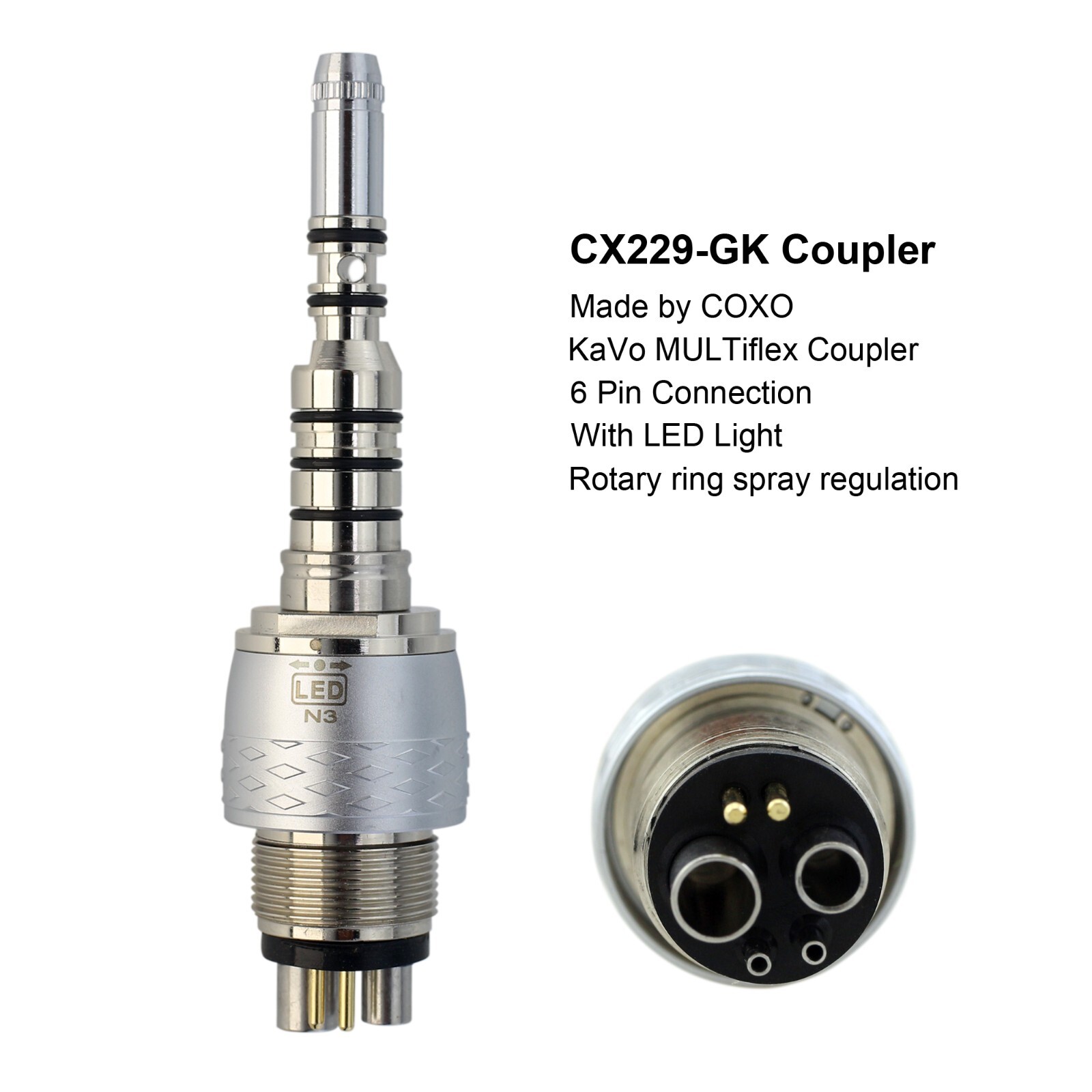 COXO Dental Fiber Optic High Speed Handpiece For KaVo MULTIflex NSK W/H Coupler