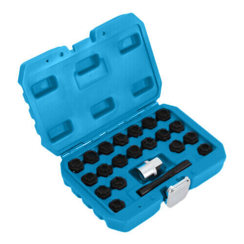 22pcs Universal Wheel Locking Key Socket Wheel Rim Lug Nut Master Removal Tool