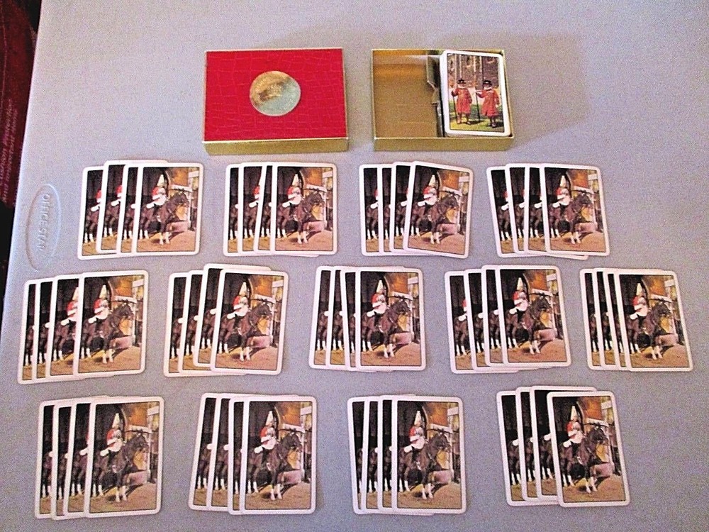 Vintage WADDINGTONS Fine Playing Cards DOUBLE DECK No Jokers BRITISH GUARDS