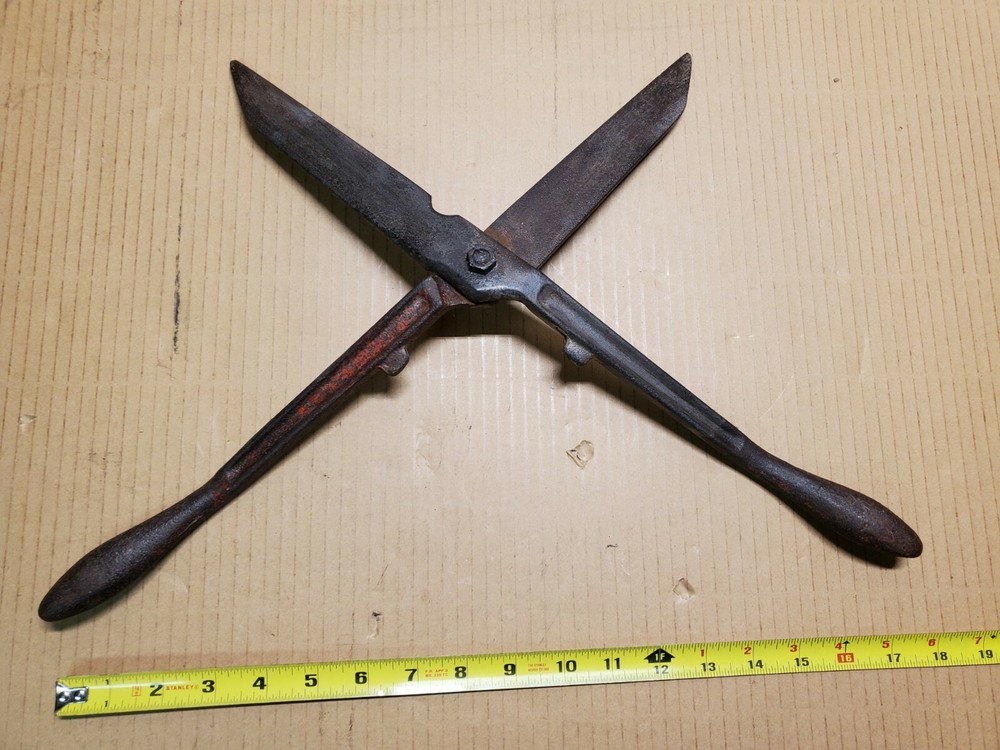 Vintage James Forge Hedge Shears 9" Blade 11" Handle tool collectable