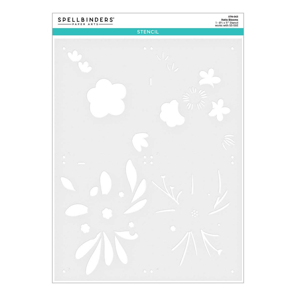 Spellbinders Stencil Set - Hello Blooms, STN-063