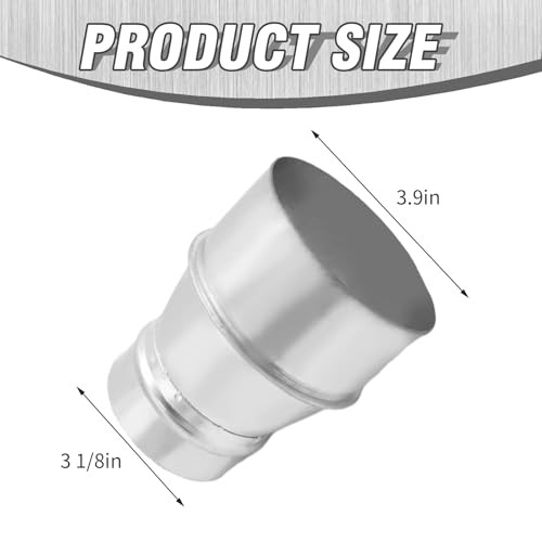 2PCS Metal Vent Duct Reducer 4" to 3" (100 mm to 80 mm) Galvanized Steel Round