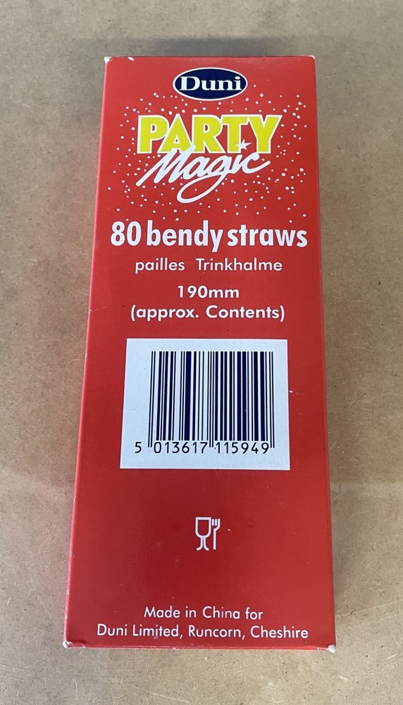 **New** 50 Bendy Striped Plastic Straws