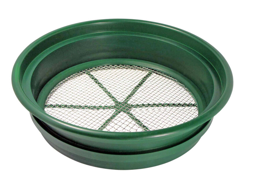 CLASSIFIER SIFTING PAN | 1/8" | STAINLESS STEEL SCREEN EARTH SIFTER STACKABLE