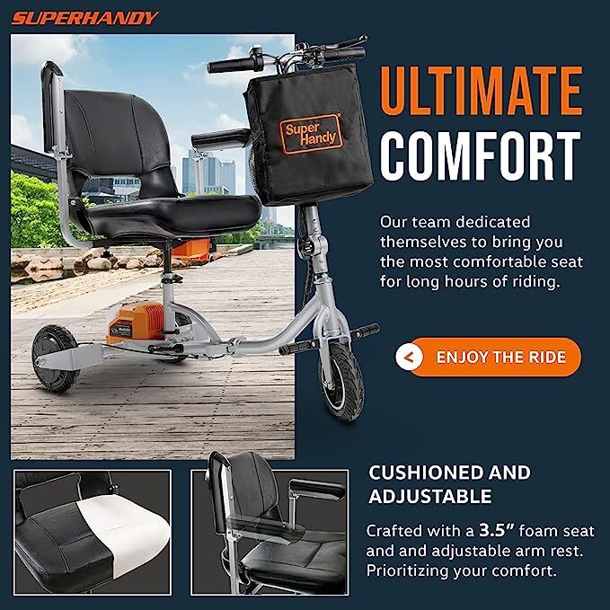 SuperHandy 3 Wheel Folding Mobility Scooter Electric Long Range - Scratch & Dent