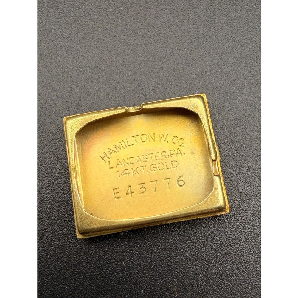 Rare Hamilton Lapel Pin 14k Solid Gold Watch - 1950