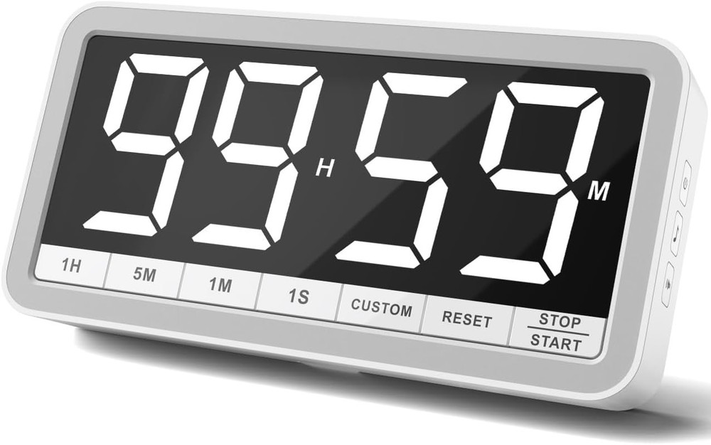 Portable Digital Timer with 7.8” Display & Rechargeable Battery - Cook & Learn