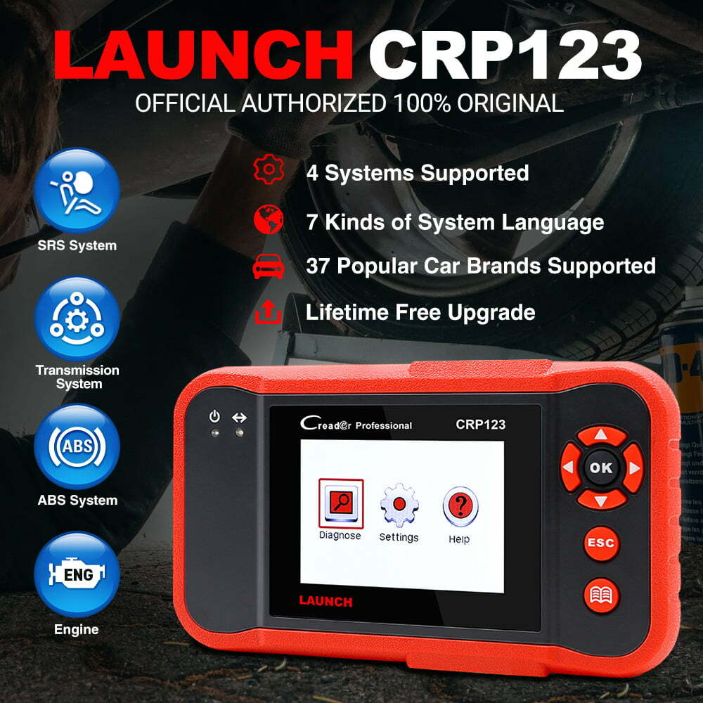 LAUNCH CRP123 OBD2 Car Diagnostic Scanner Tool Code Reader Check Engine ABS SRS