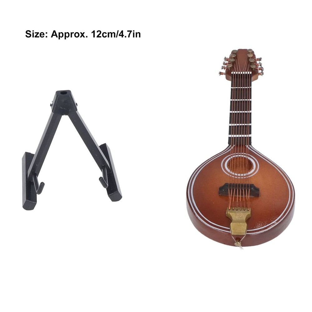 Mini Instruments, 8 Strings Elegant Mandolin Model Ornament Space Saving Exqu...