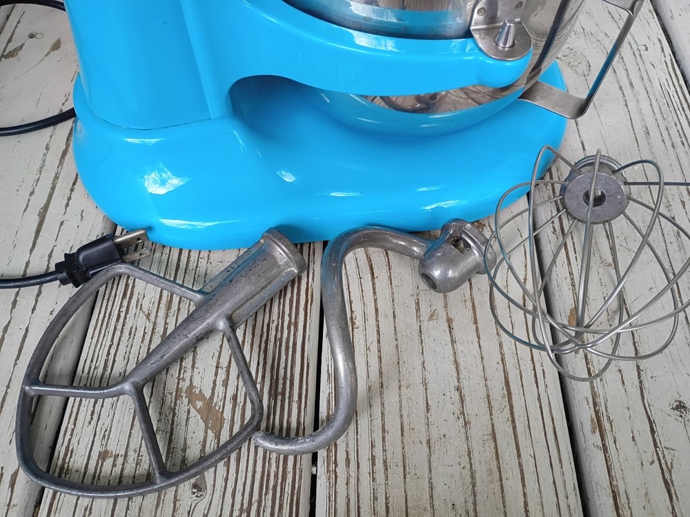 KitchenAid5QuartBowlLiftStandMixerRareCrystalBlueAqua3PcAttachmentsElectricWorks