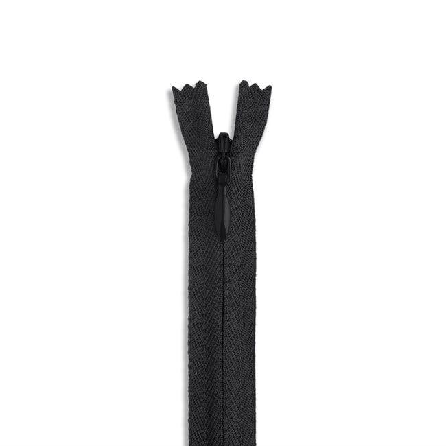 Invisible Nylon Black Zipper Black 7"