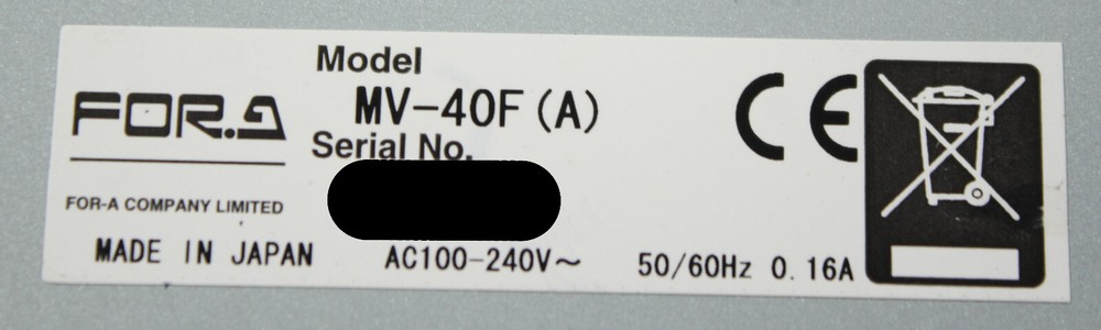 FOR-A Corporation MV-40F Quad Viewer Multi-Viewer