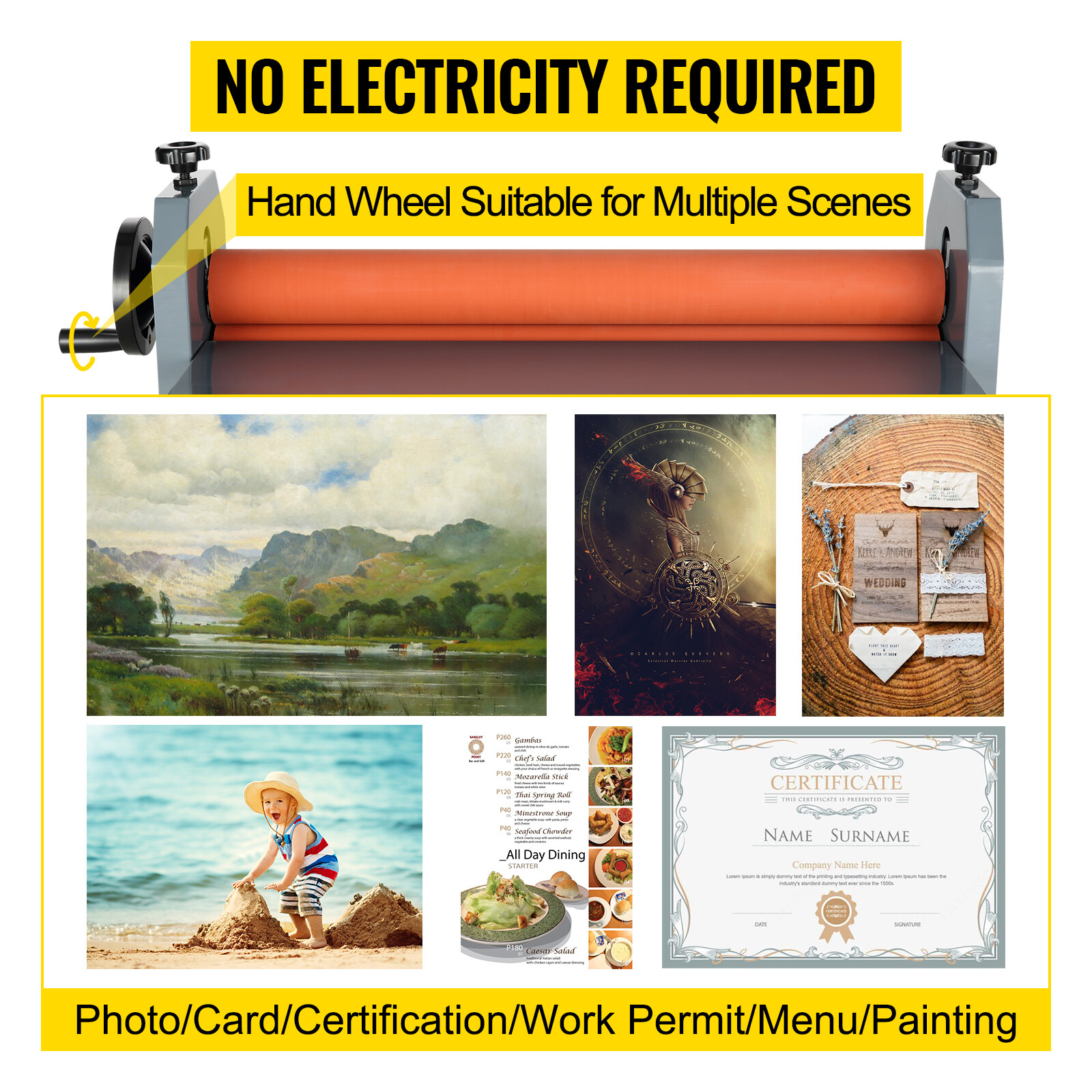 VEVOR 39" Cold Laminator Laminating Machine Manual Roll Laminator Vinyl Photo