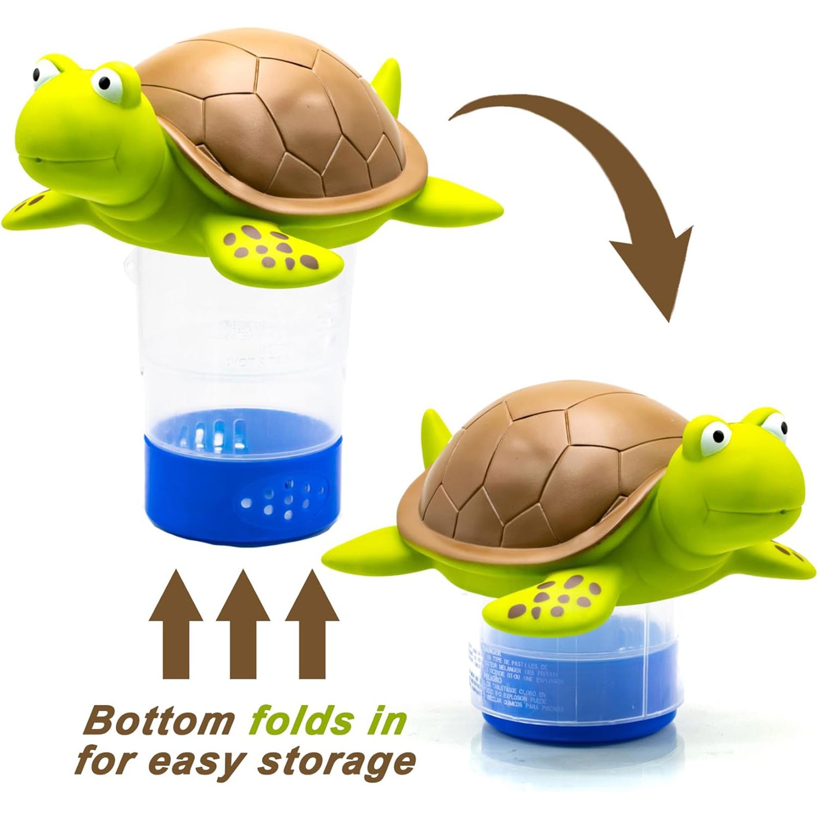 Turtle Pool Chlorine Floater, Floating Pool Chlorine Dispenser Fits 3" Tabs