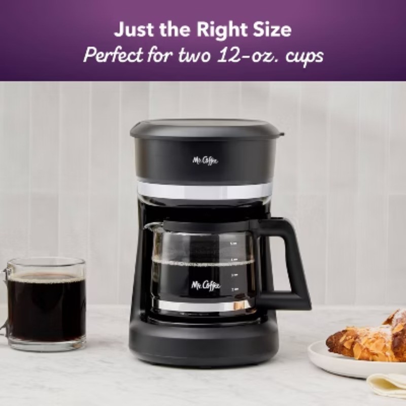 5 Cup Switch Coffee Maker Black Compact Drip Machine 25 oz Home Office Electric