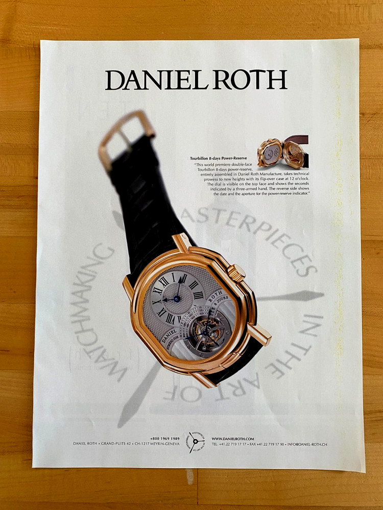 2004 Print Ad Daniel Roth Tourbillion Watch