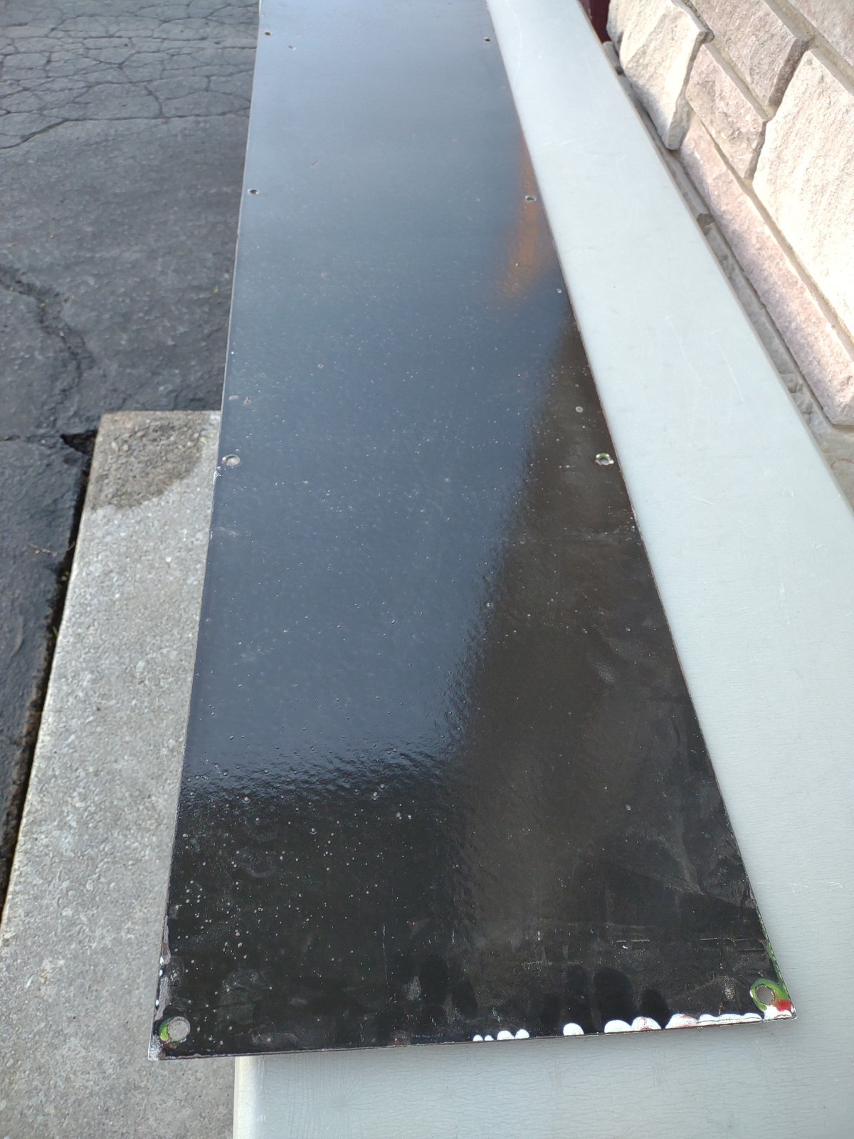 VINTAGE RARE LARGE SINCLAIR GASOLINE) 1-PIECE PORCELAIN DEALER SIGN (6FT LONG)