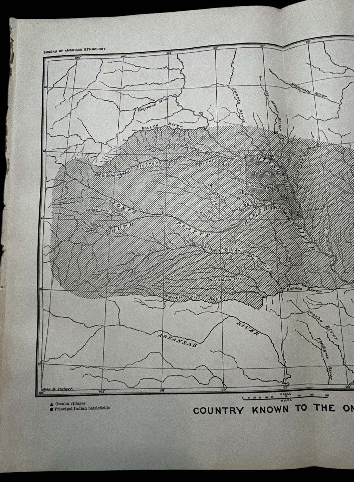 1905 Country Known To The Omaha Tribe Native American Indian Map