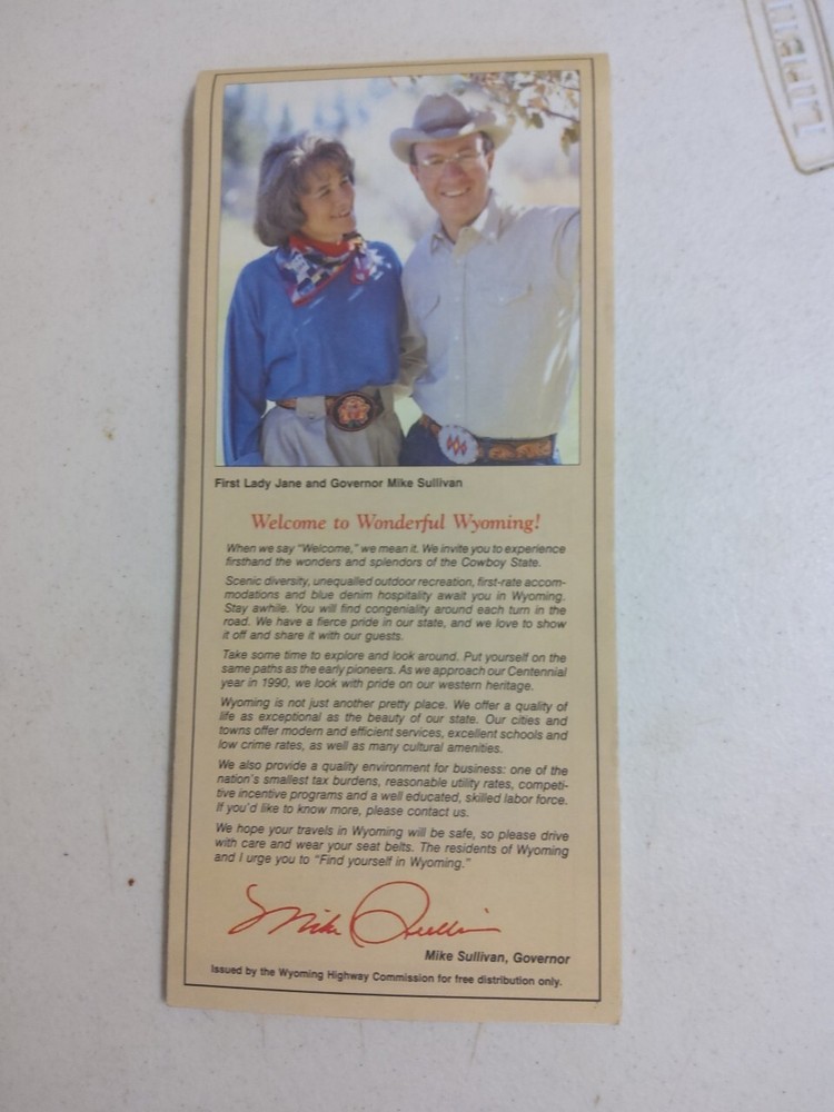 1989 Wyoming Highway Commission Map