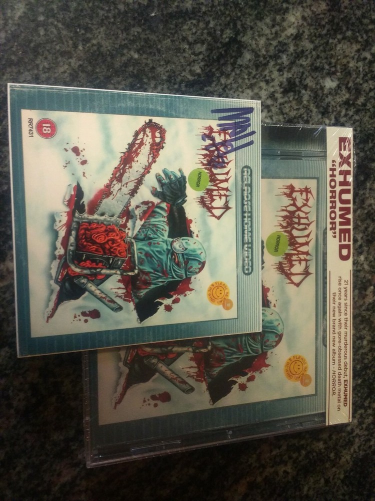 Signed EXHUMED HORROR (CD) with autographed sticker