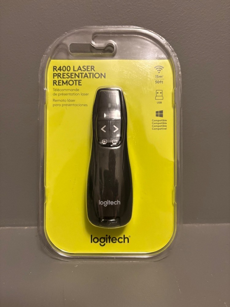 Logitech R400 Laser Presentation Remote - Black - NEW