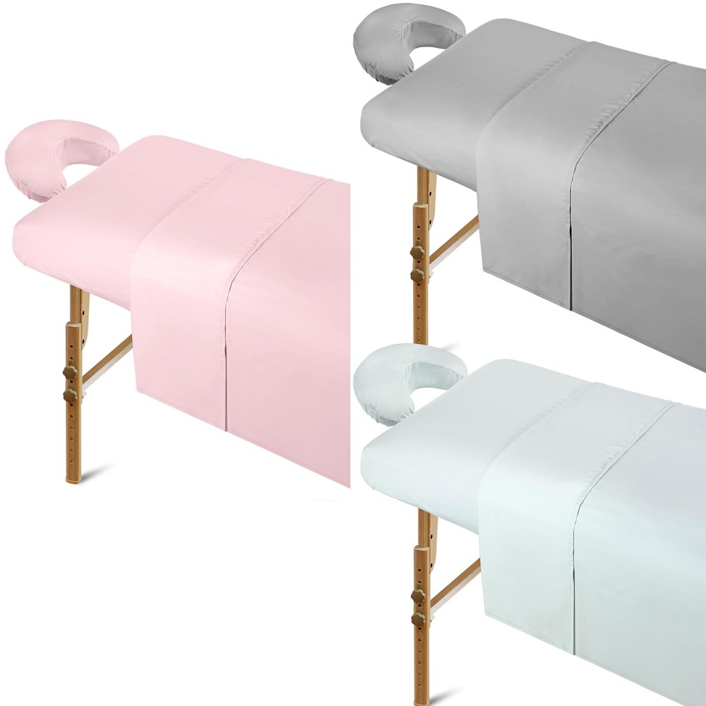 3 Sets Microfiber Massage Table Sheet Set 3 Colors 3 Piece Set Includes Massa...