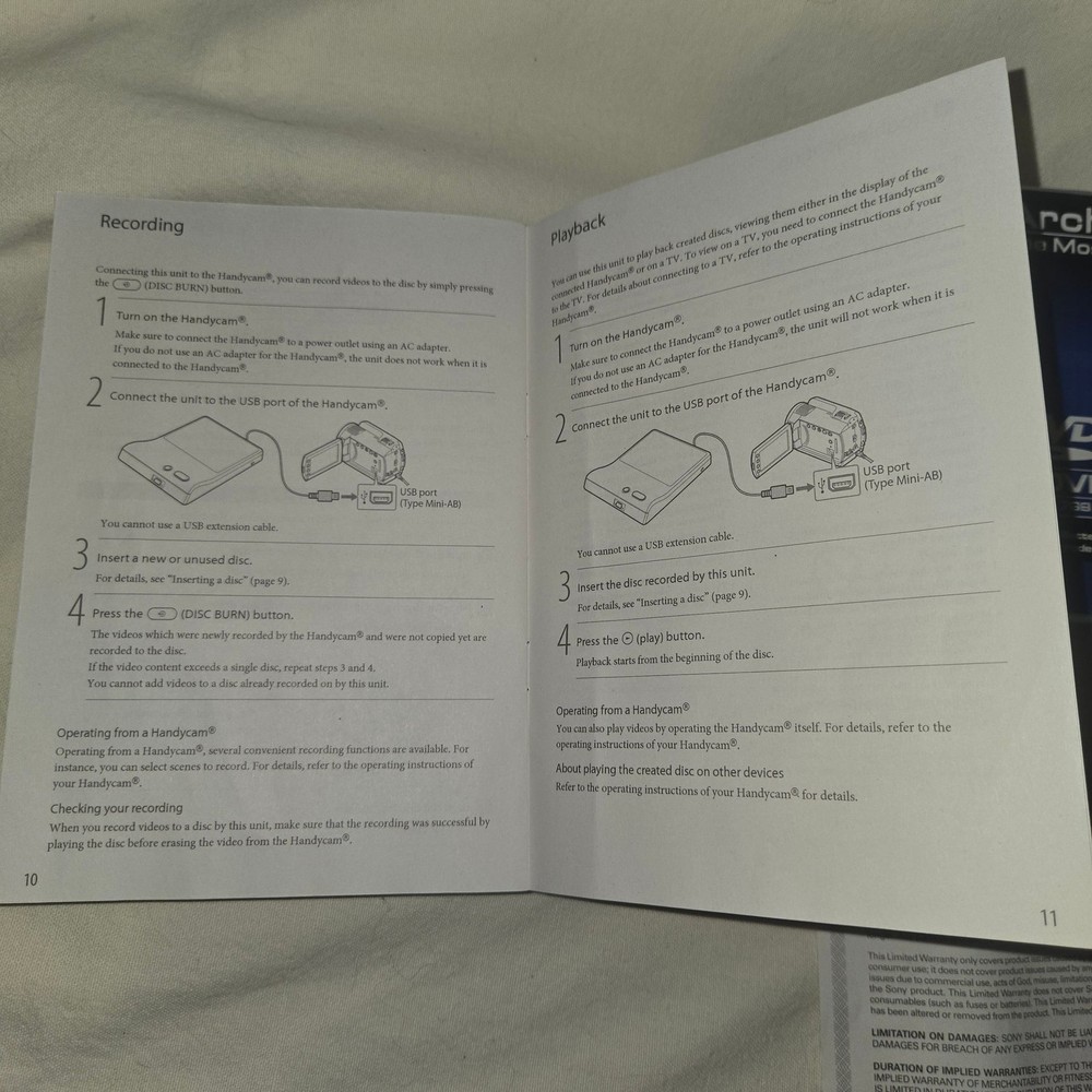 Sony DVDirect Express Multi-Function DVD writer for Handycam UNTESTED
