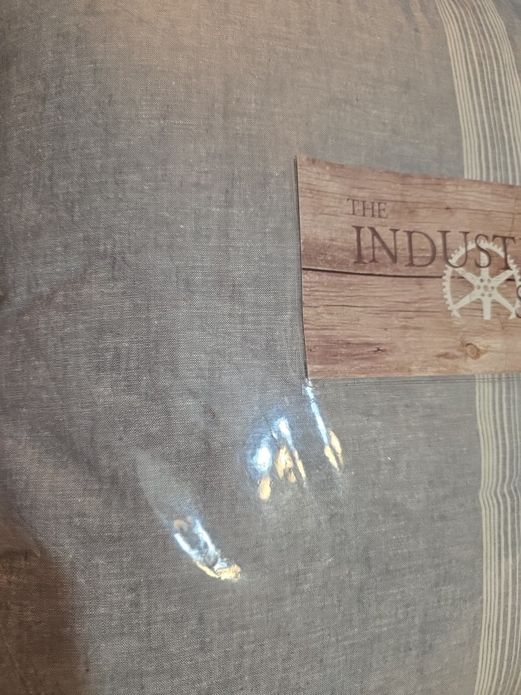Industrial Shop Stripe Grey Queen Comforter Set