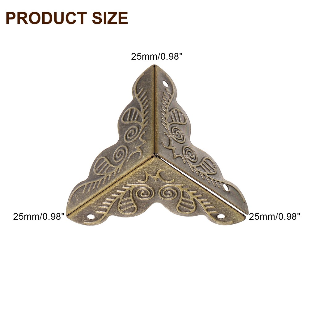 20 Pcs 25mm Decorative Box Corner Cover, Corner Protector, Bronze