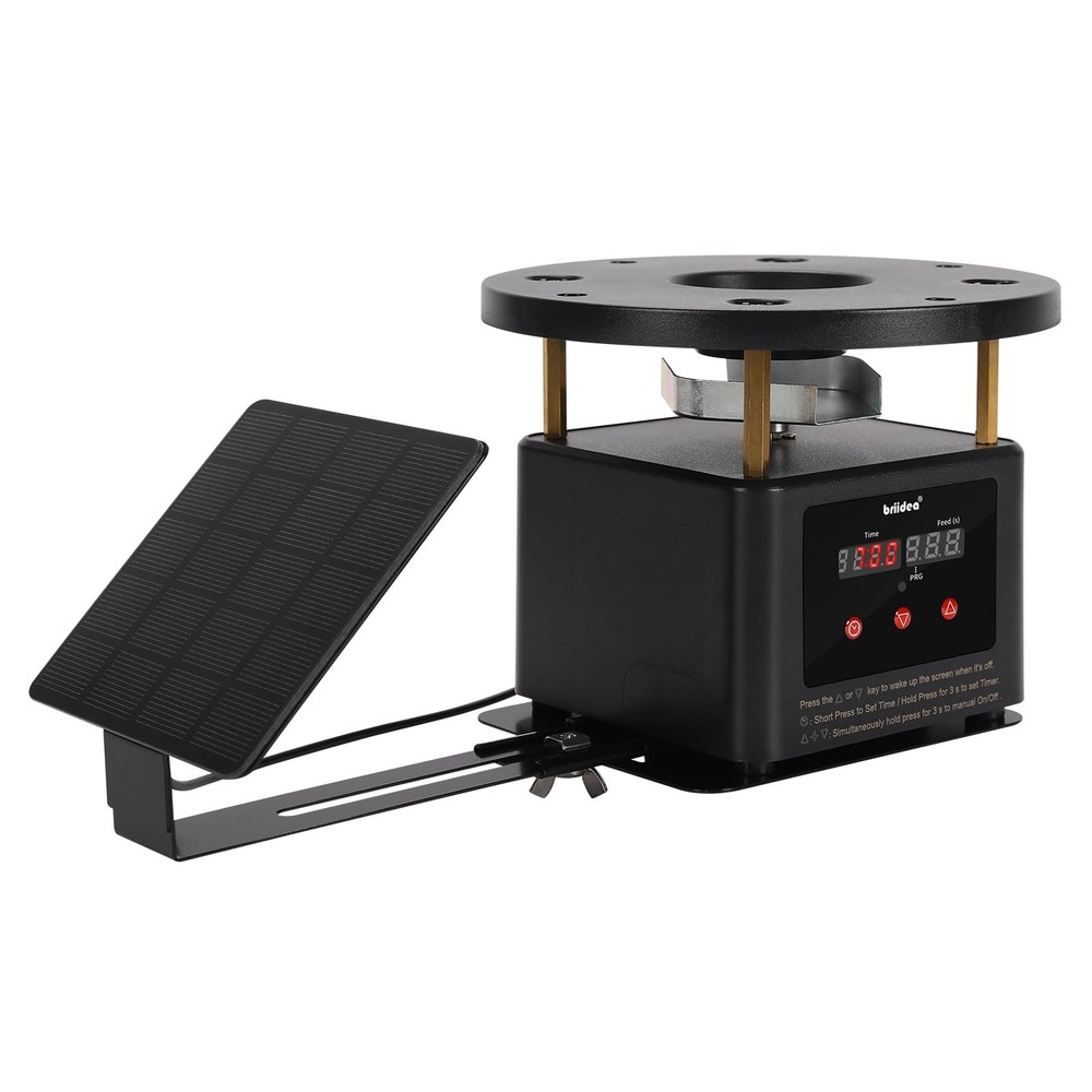 briidea Deer Feeder Timer with Integrated Solar Panel, Digital Automatic Deer...