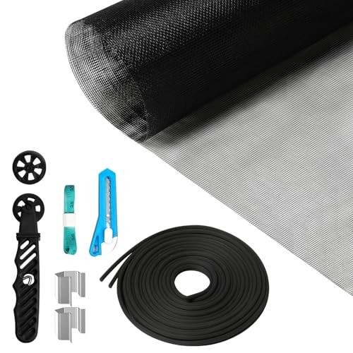 Window Screen Repair Kit, 48"x118" Screen Door Mesh Replacement Kit, Durable