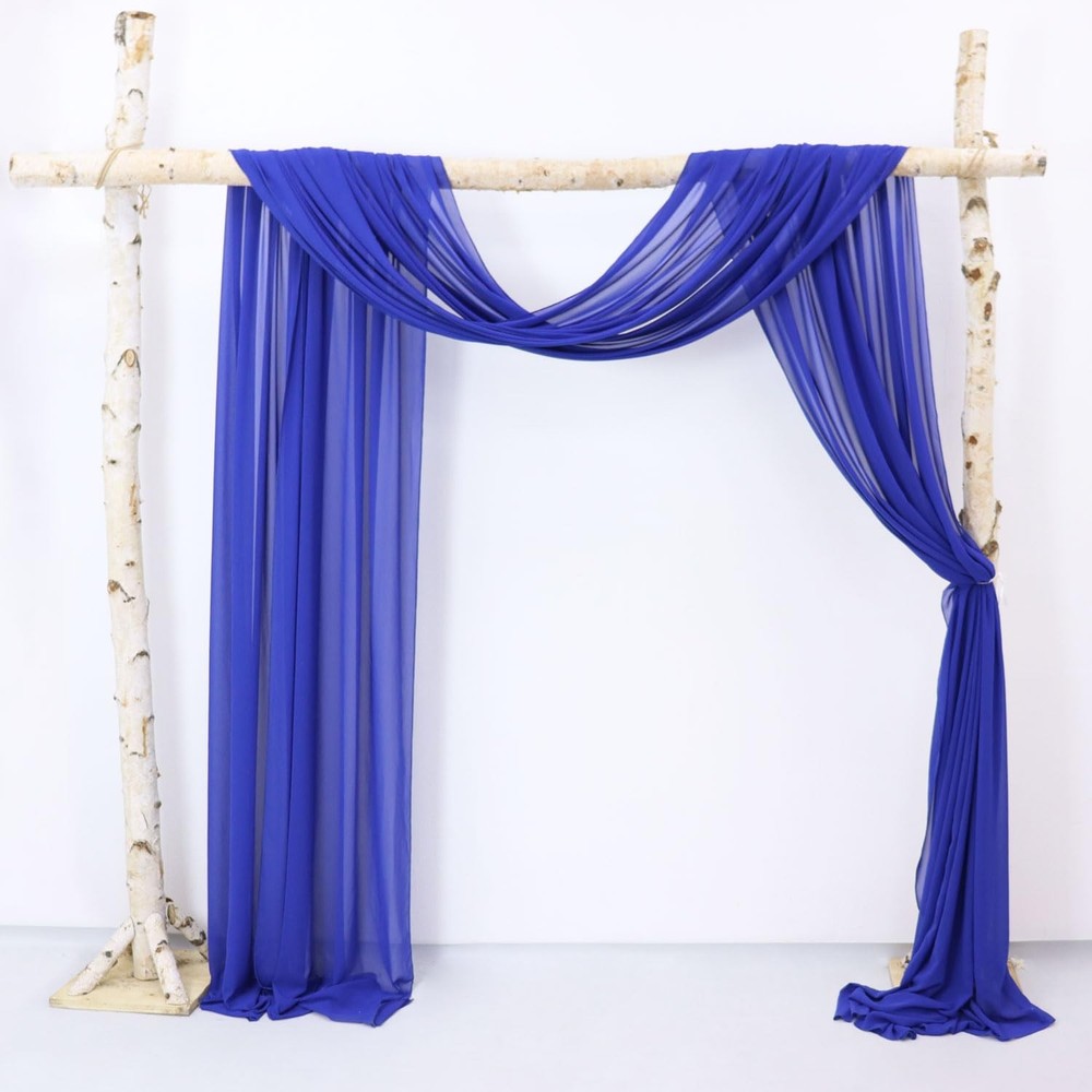 Draping Fabric Wedding Arch Drape 20ft 1 Panel Blue Chiffon Backdrop Curtain