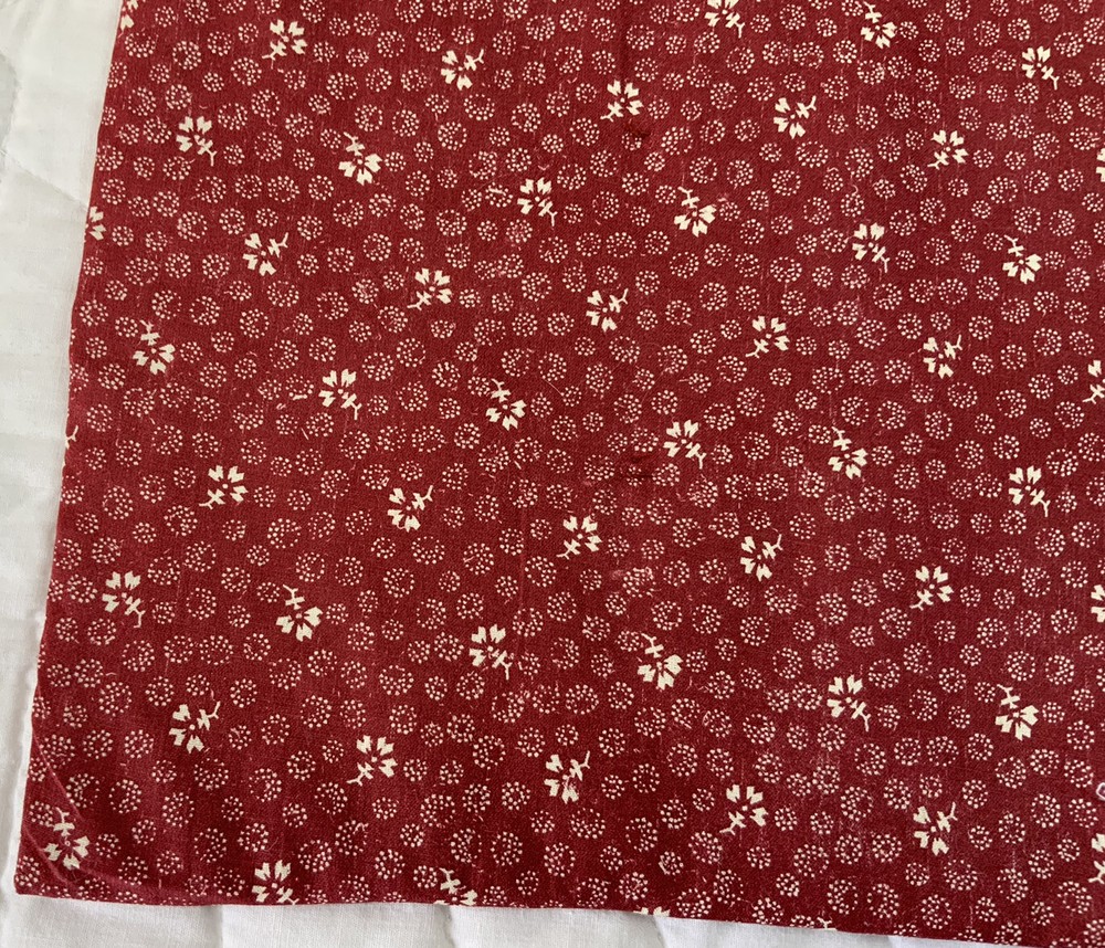 Vintage Patchwork Quilt Table Topper, Early Calico Prints, Nine Patch