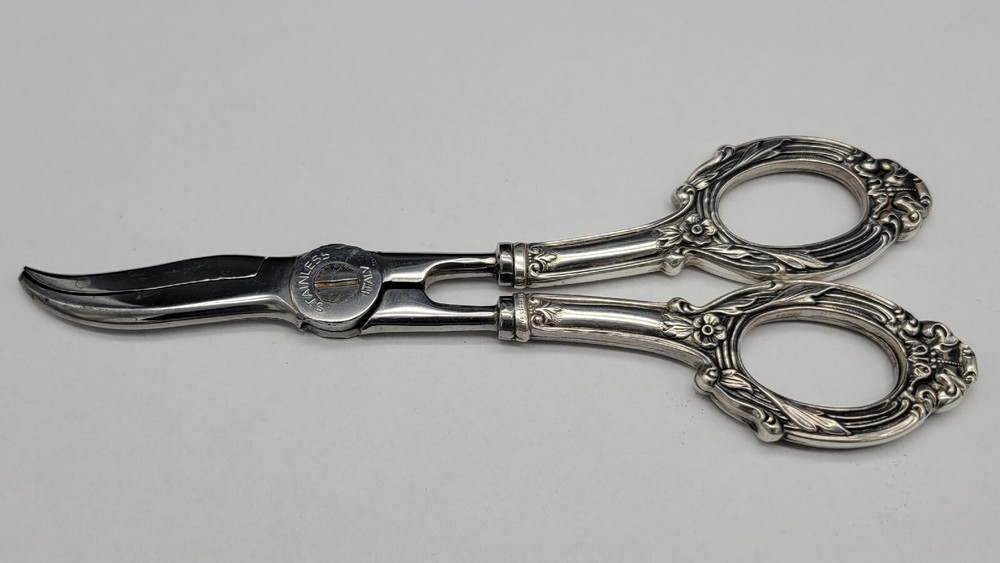 Vintage WEB STERLING HANDLE GRAPE SHEARS, ITALY