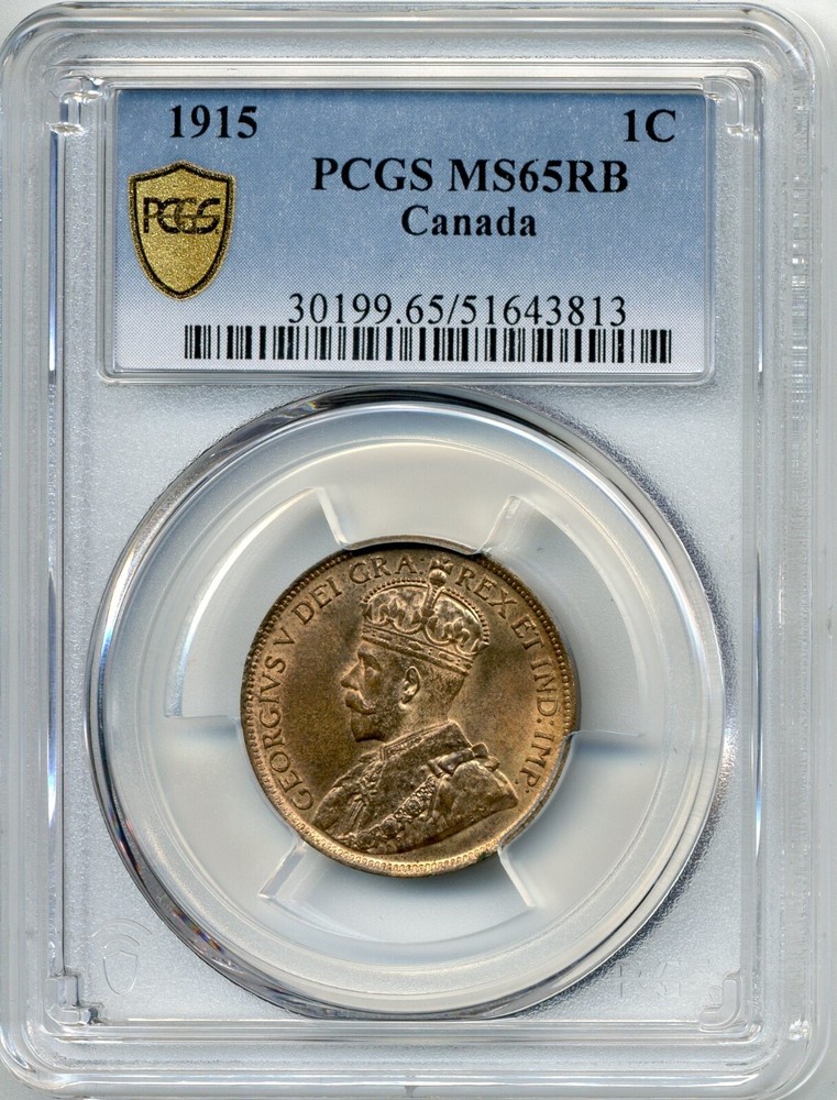 1915 Canada Large Cent - GEM Uncirculated, PCGS MS 65 RB