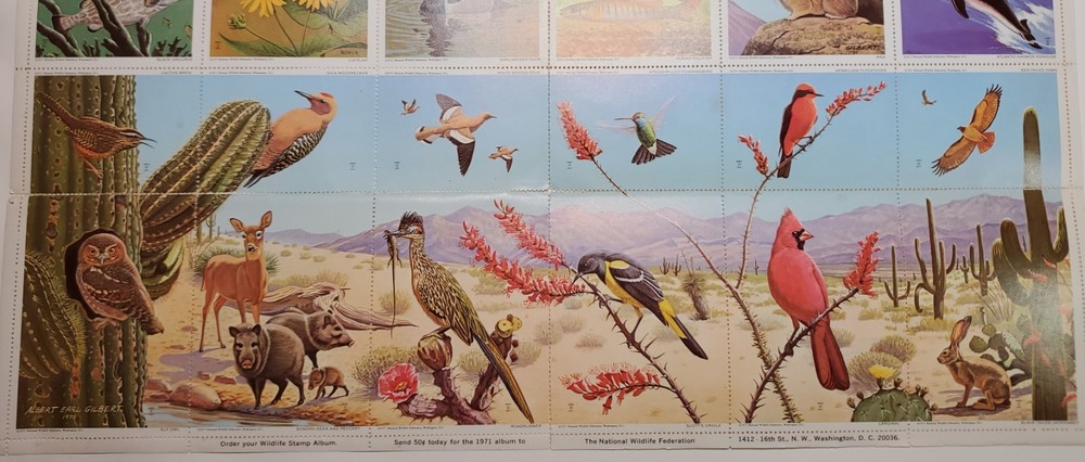 9 FULL Sheets Nat Wildlife Conservation Stamps 1960,61,63,64,65,66,67,69 & 1971